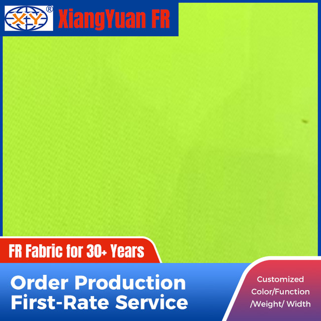 100-Cotton Flame-Retardant Hi-Vis-Yellow Twill Industrial Use