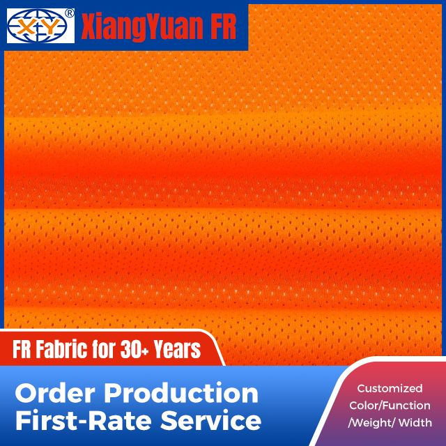 100% Cotton Knitted Flame Retardant Mesh Fabric for Work Clothing