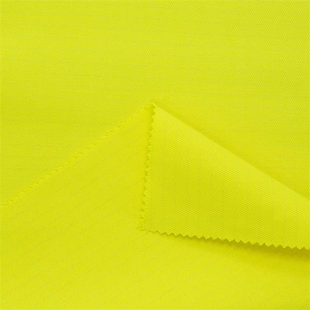CVC Flame Resistant Fluorescent Yellow Twill for Industrial Use